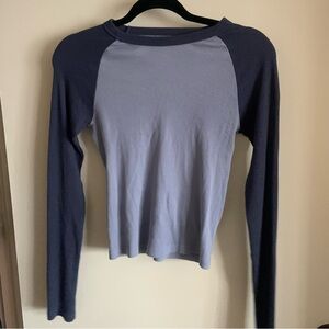Navy and Blue Long Sleeve Baseball Top